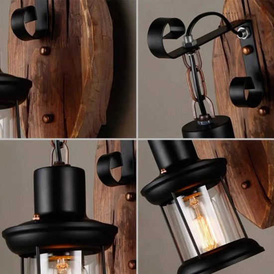 Vintage Industrial LED Cage Wall Light